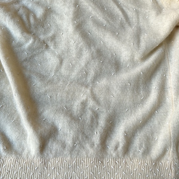 Vintage beaded cream button down sweater/cardigan - Picture 5 of 6